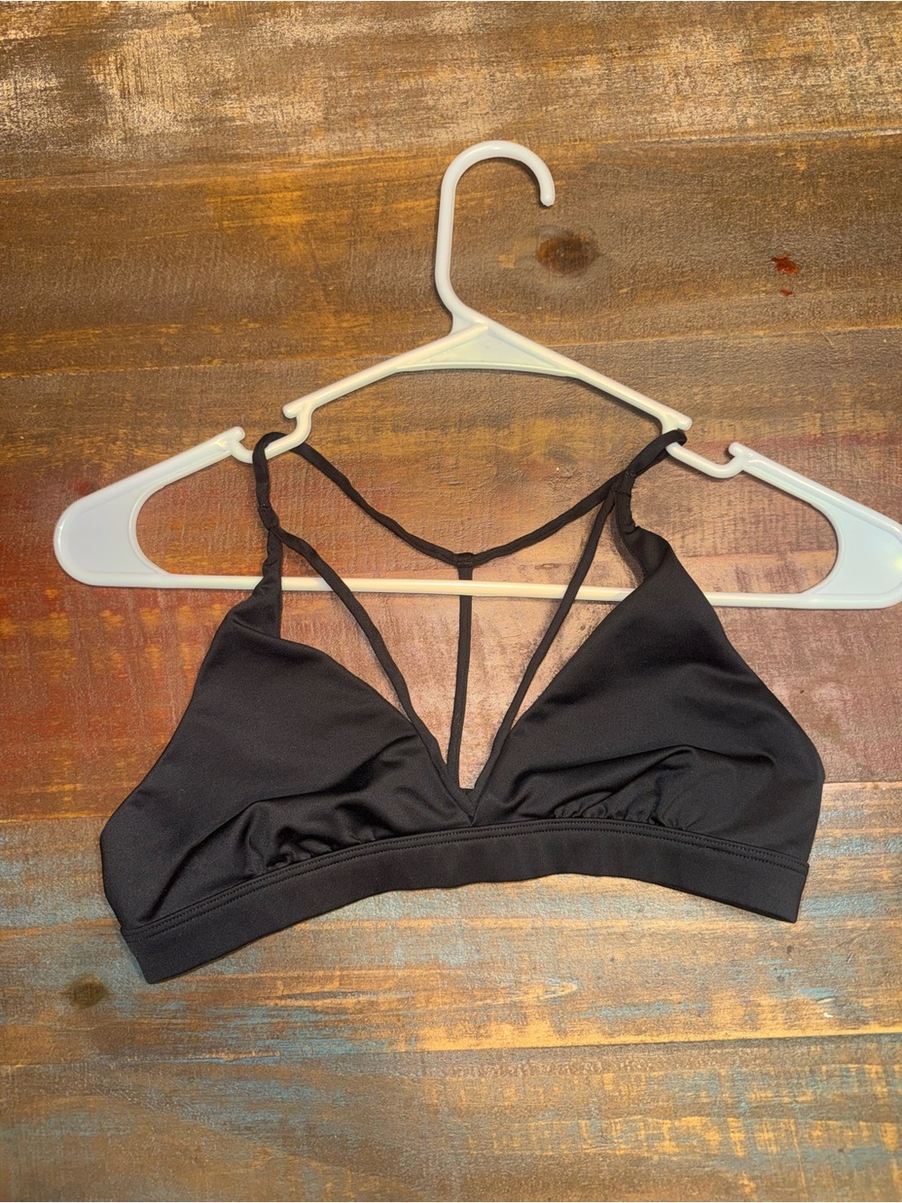 Victoria's Secret Black Strappy Triangle Active Wear Bralette
